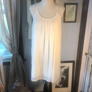 New w/o tags, WHITE DRESS WITH BACK DETAIL